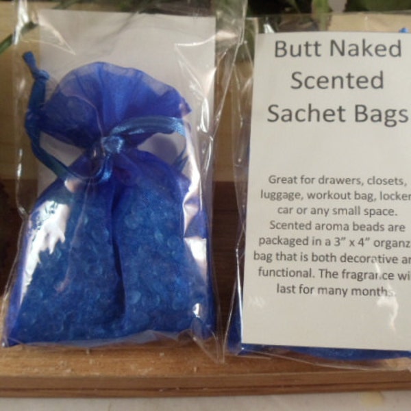 Butt Naked Scented Sachet Bag - Great for Drawers, Closets, Luggage, Workout Bags- Hostess Gifts-Bidal -Shower Gifts