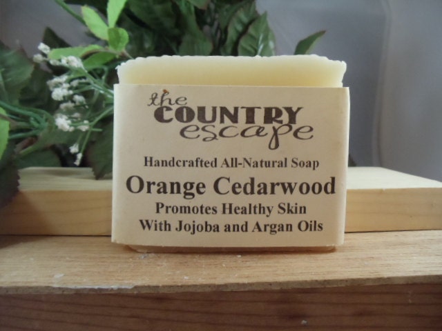 Orange Cedarwood Soap - Great Lather - Handcrafted - Organic - Vegan - Natural Soap - Paraben Free
