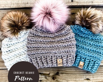 Patrón de gorro de crochet súper voluminoso: gorro fácil para principiantes (patrón PDF)