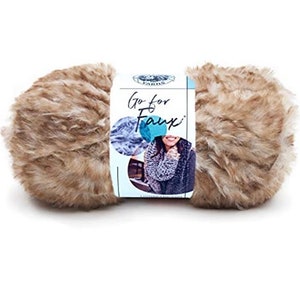 Lion Brand Go For Faux Yarn, Go For Faux 3 Pack of Yarn, Faux Fur Yarn, Super Bulky Yarn, Pomeranian Faux Fur Yarn