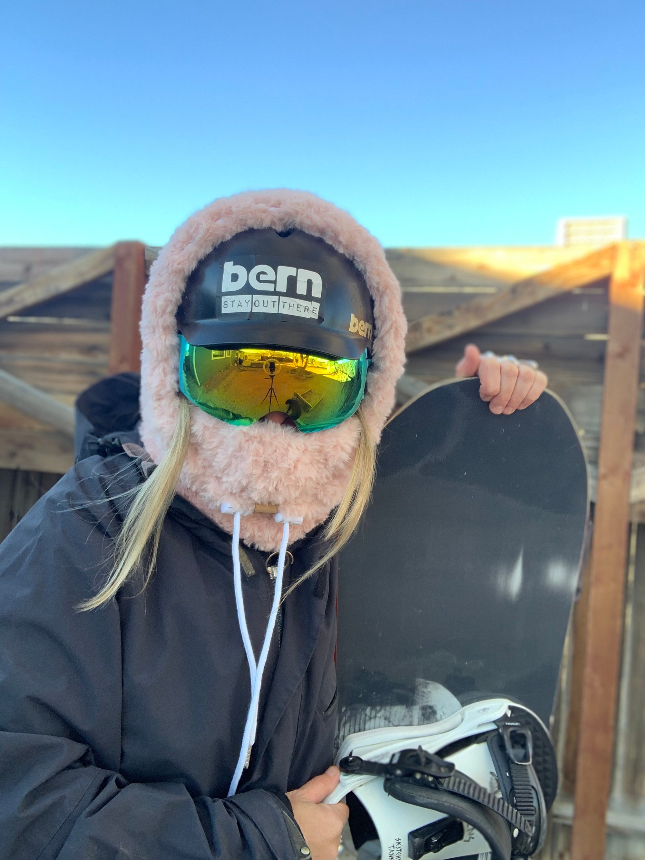 Masque de ski masque facial femmes cagoule polaire capuche hiver