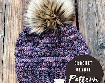 Patrón de gorro de crochet: talla adulto, nivel intermedio (patrón PDF)