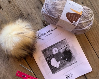 DIY Beginner Hat Kit, DIY Beanie, Beginner Friendly, DIY Crochet Kit, Beginner Crochet Hat Kit, Crochet Beanie Kit, Crochet Your Own Hat