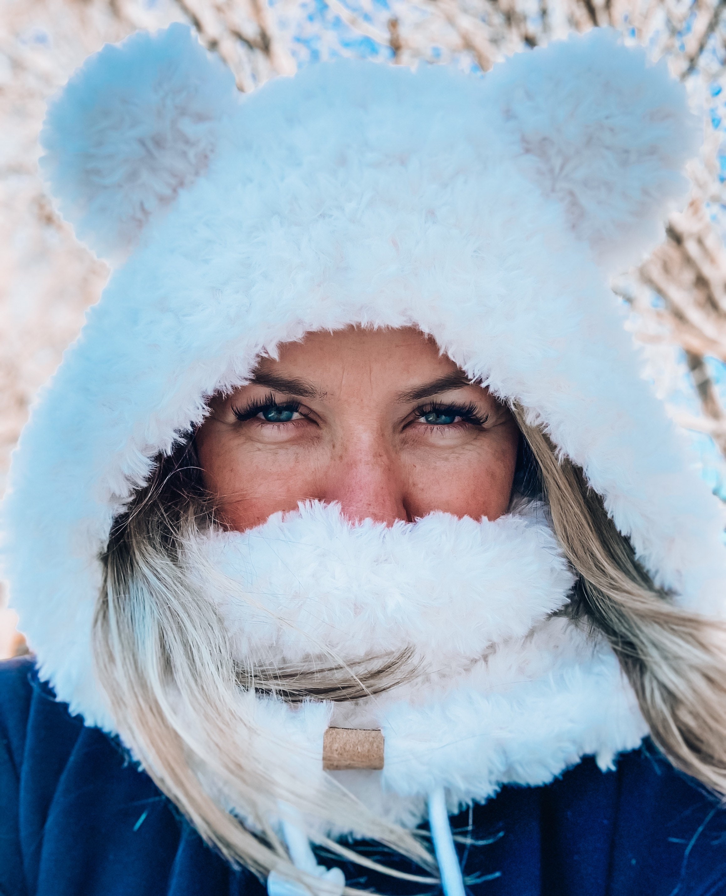 Masque de Ski à capuche pour femme, polaire, tricot avec fausse fourrure,  cagoule épaisse, pull, bonnets tricotés, nouvelle collection hiver 2022