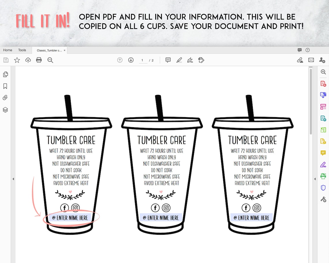 Printable Care Instructions For Vinyl Cups Printable Care Instructions For Vinyl Cups