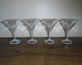 Godinger Shannon Crystal Ingrid Set of 4  Martini Cocktail Glasses 12oz Vintage