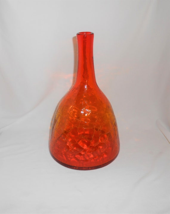 ビンテージ BLENKO GLASS ブレンコガラス ベース 花瓶 置物 赤