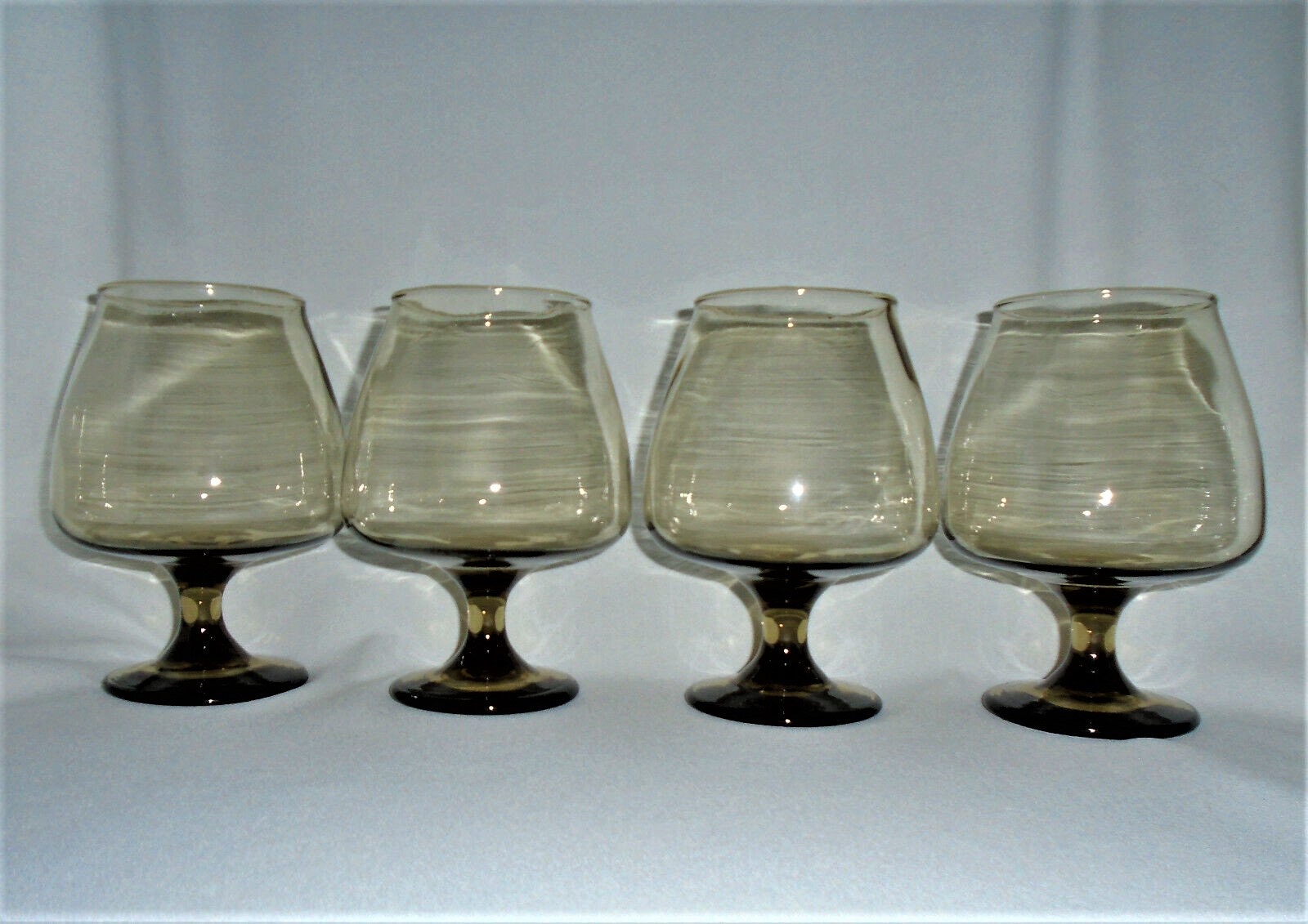 1970s Libbey Tawny Accent Champagne or Sherbet Glasses, Set of 8 - Ruby Lane