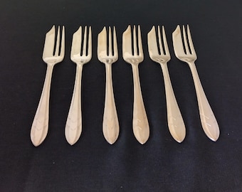 Loxley Maurice Stables Ltd Set of 6 Silver-Plated Cake / Pastry Forks Sheffield