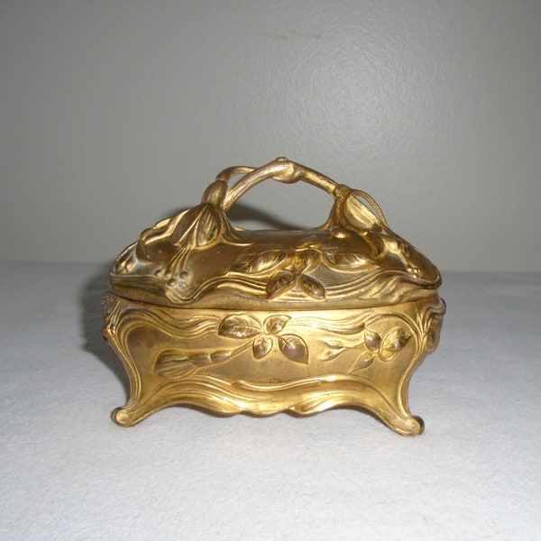 Art Nouveau Jennings Brothers JB Jewelry Casket Trinket Box Holder Antique Early 1900s