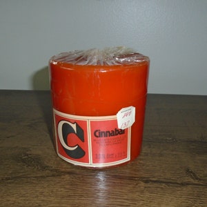 Bluegate Candle Co. Cinnabar Pillar Candle 1970s Vintage Montara California