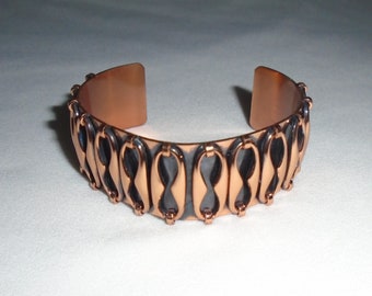 Renoir Mid Century Copper & Black Enamel Cuff Bracelet 1950s