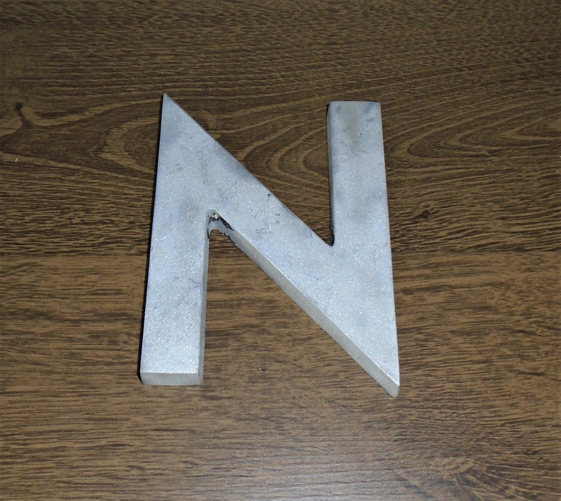 Cast Aluminum Letter Letter N Wall Art Salvaged Letters Etsy
