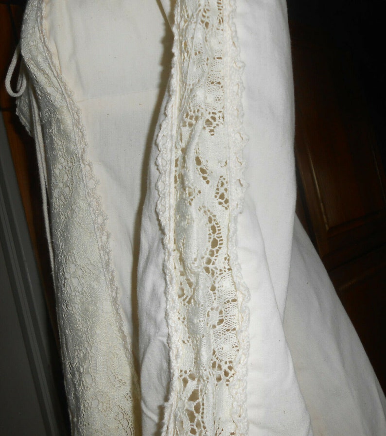 Gunne Sax Corset Dress Vintage Cream Lace Long Sleeve Sz 7 Prairie Wedding Boho Hippie image 5