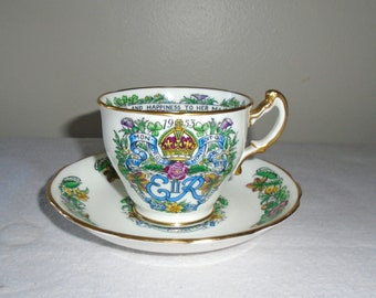 Hammersley Coronation Queen Elizabeth II June 2 1953 Teacup Cup & Saucer