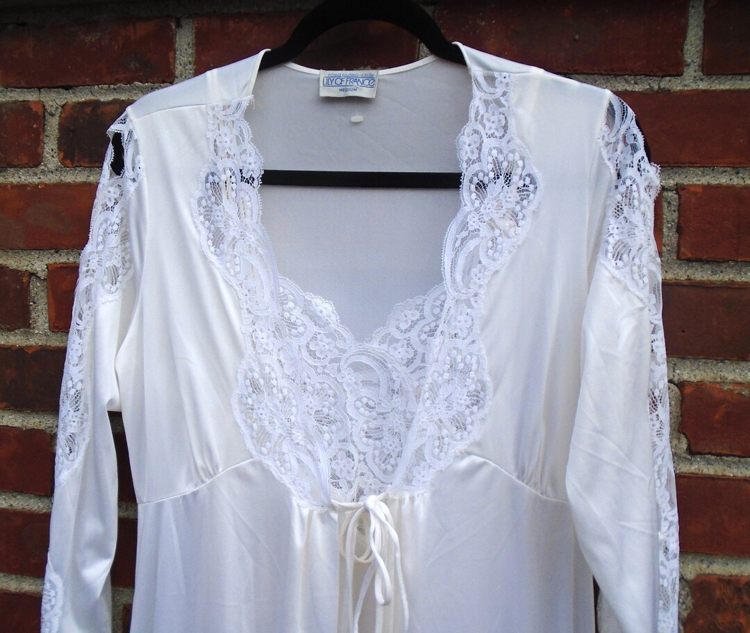 Vintage Peignoir Set Lily of France Lace Slip Negligee & Robe - Etsy