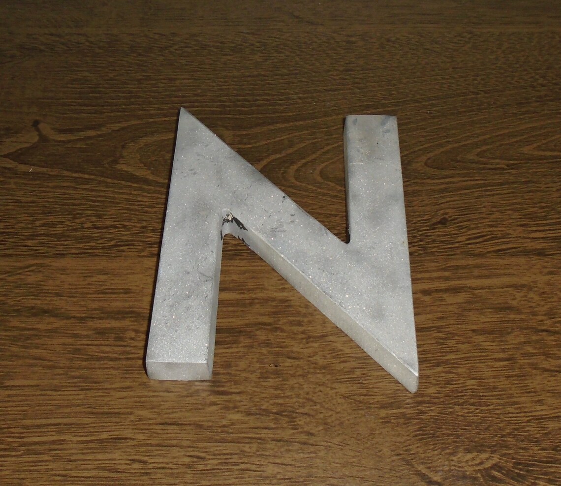 Cast Aluminum Letter Letter N Wall Art Salvaged Letters Etsy