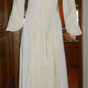 Gunne Sax Corset Dress Vintage Cream Lace Long Sleeve Sz 7 Prairie Wedding Boho Hippie image 7