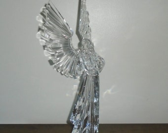 Icy Craft Lucite Acrylic Winged Angel With Harp Figurine 16"