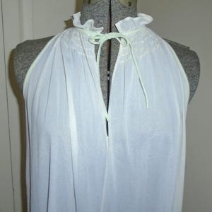 Barad Nylon Crepeset Long Halter Top Nightgown Made in USA Vintage 1970s Petite