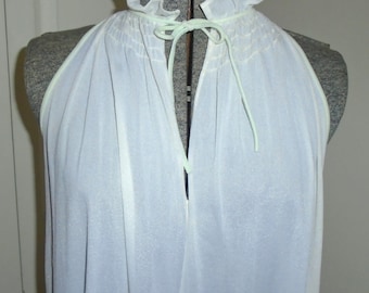 Barad Nylon Crepeset Long Halter Top Nightgown Made in USA Vintage 1970s Petite