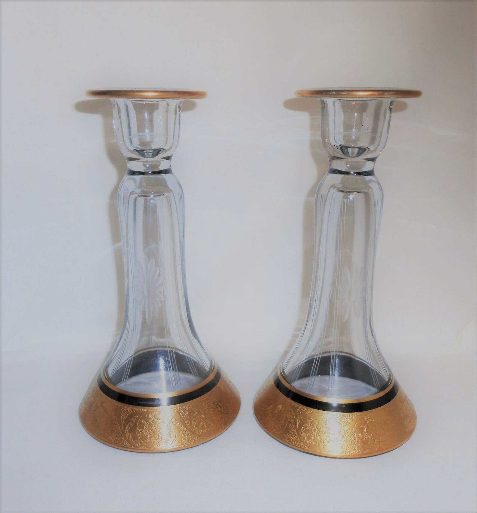 Tiffin Tiffin Glass Tiffin Candlesticks Candle Holders Etsy