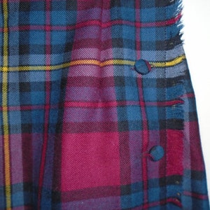 Aljean Tartan Plaid Kilt 100% Wool Red Scottish Skirt Waist 28&quot; Size 10 Canada