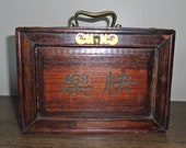 Vintage 1920 39 s Bamboo Dovetail Mah Jongg Set 147 Tiles Mahjong Wood Brass Box