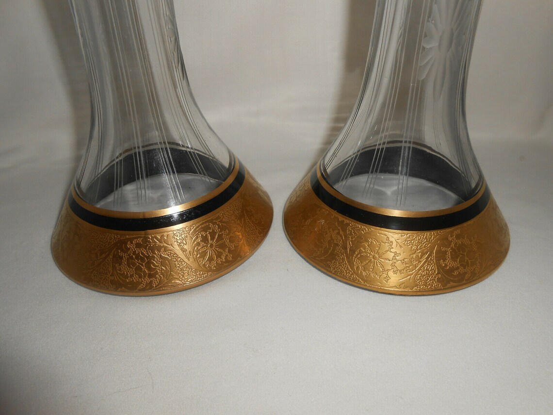 Tiffin Tiffin Glass Tiffin Candlesticks Candle Holders Etsy