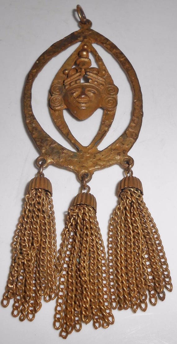 Art Deco Pendant,  Tribal Jewelry,  Tribal Pendan… - image 3