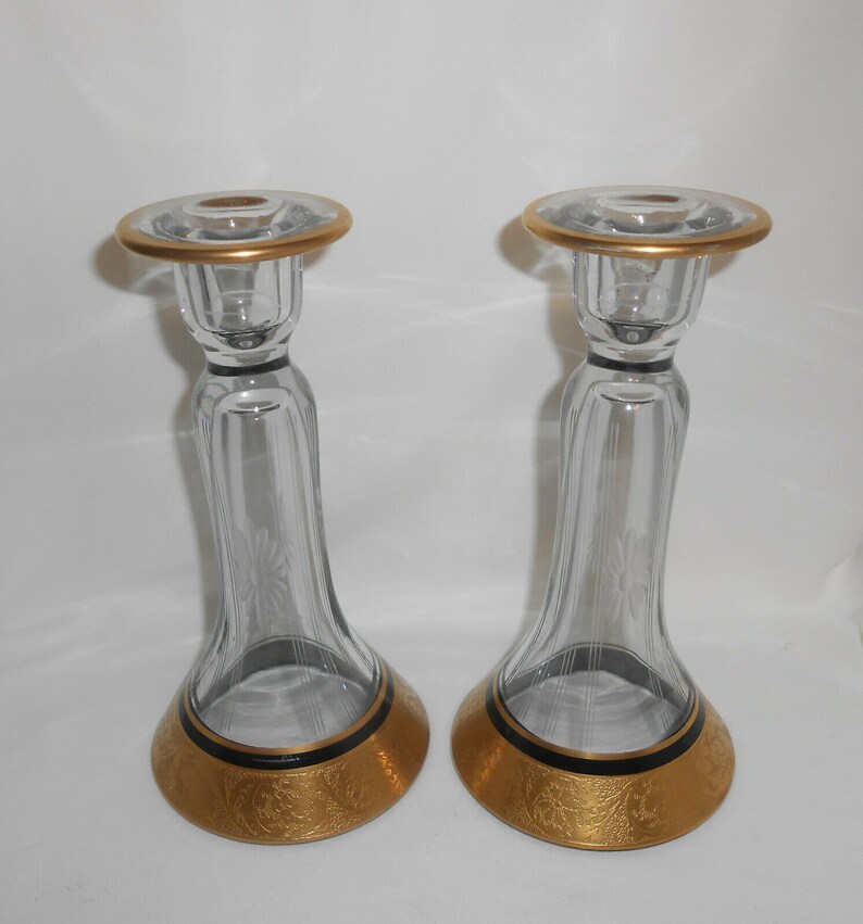 Tiffin Tiffin Glass Tiffin Candlesticks Candle Holders Etsy