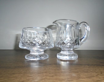 Waterford Crystal Lismore Footed Open Sugar and Creamer Set