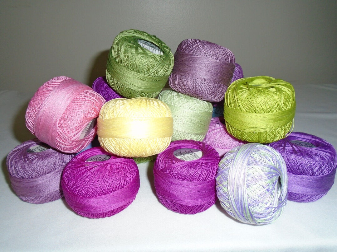 Lizbeth Crochet Thread 100 Cotton Size 40 Mixed Color Lot 18 Etsy