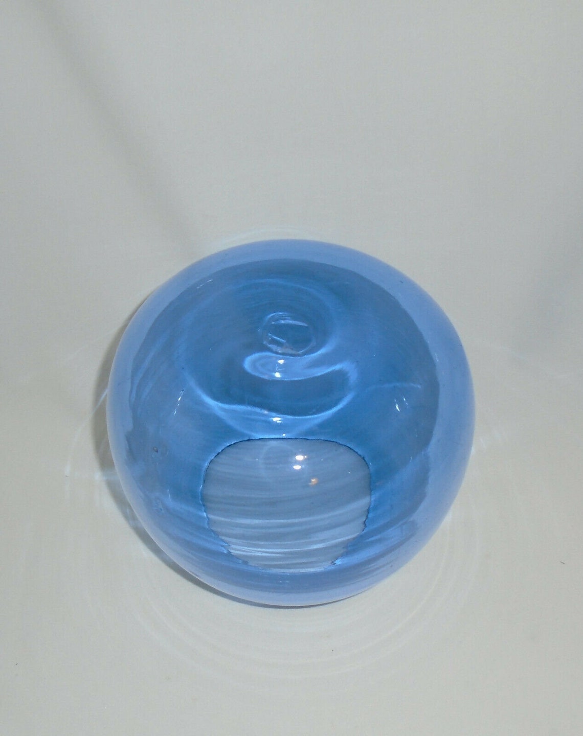 Blown Glass Vase Fish Bowl Glass Blue Glass Vase Vintage Etsy