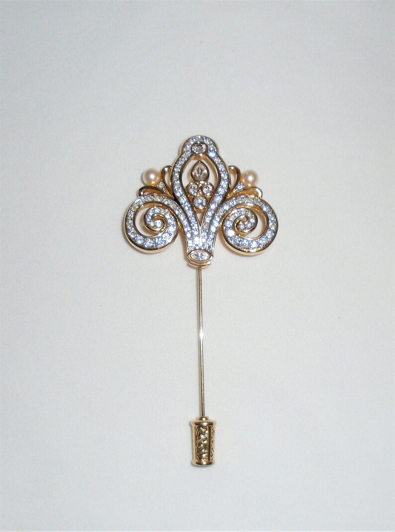 Swarovski Crystal, Swarovski Jewelry, Fleur de Lis Pin, Stick Pin, Swarovski Pin, Crystal Pin, Gifts For Her, Fleur de Lis Jewelry shops