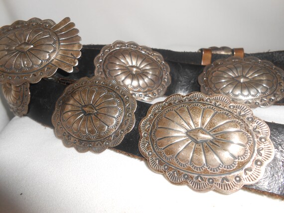 Sterling Concho Belt, Marcella James, Native Ame