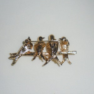 Joan Rivers Birds on A Branch Pin Brooch Clear Crystals - Etsy
