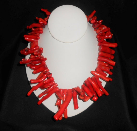 Vintage Natural Branch Coral Necklace, Vintage 18 Red Branch Coral Bead  Necklace, 1950s Red Coral Necklace, Vintage Jewelry, Estate Jewelry