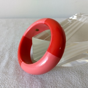 Kenneth Lane Pink and Reddish Orange Bangle Bracelet 1990s