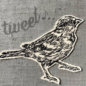 Sparrow Embroidery Patch