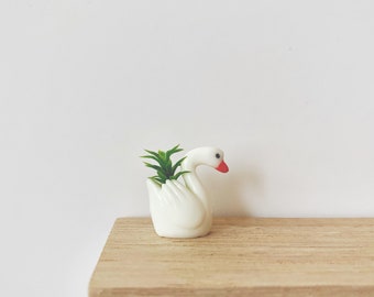 Dollhouse Miniature Swan Planter
