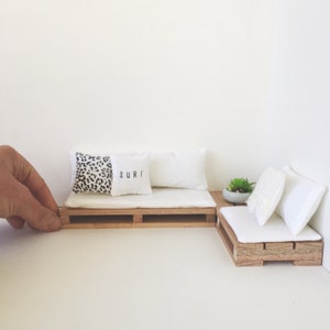 Dollhouse Miniature Pallet Couch