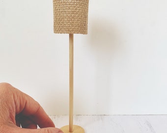 Dollhouse Miniature Rattan Floor Lamp