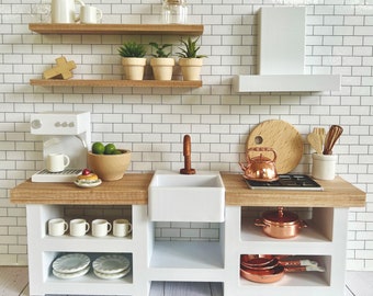 Dollhouse Miniature White Kitchen