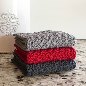 Modern Kitchen Crochet Dishcloth Set - Kitchen Towels - Knit Dishcloth - Cotton Dishcloth - Crochet Washcloth - Housewarming Gift