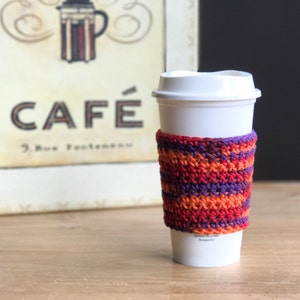 Crochet Coffee Cozy Reusable Coffee Sleeve Gifts for Best Friends Teacher Gift Cup Sleeve Crochet Coffee Cup Cozy Eco-Friendly image 1