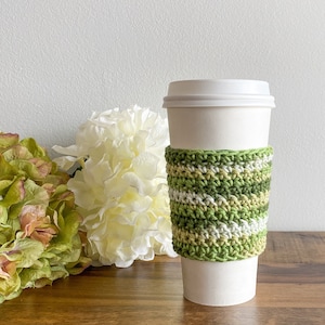 St. Patrick&#39;s Day Gifts - Coffee Sleeve - Crochet Coffee Cozy - Reusable Coffee Sleeve - Teacher Gift - Coffee Cup Sleeve - Coffee Cup Cozy