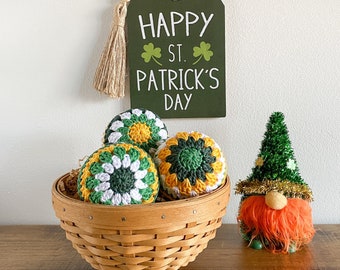 St. Patrick's Day Decor - St. Patrick's Day Tabletop Decor - St. Paddy's Decor Bowl Filler - Irish Ornaments - Crochet Baubles