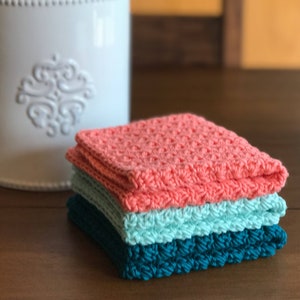 Crochet Dishcloth Set Modern Kitchen Decor Kitchen Towels Knit Dishcloth Cotton Dishcloth Crochet Washcloth Housewarming Gift image 1