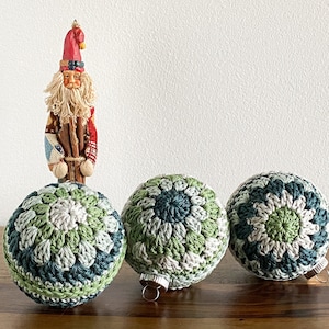 Rustic Christmas Ornaments - Crochet Christmas Ornaments - Farmhouse Christmas - Crochet Christmas Baubles